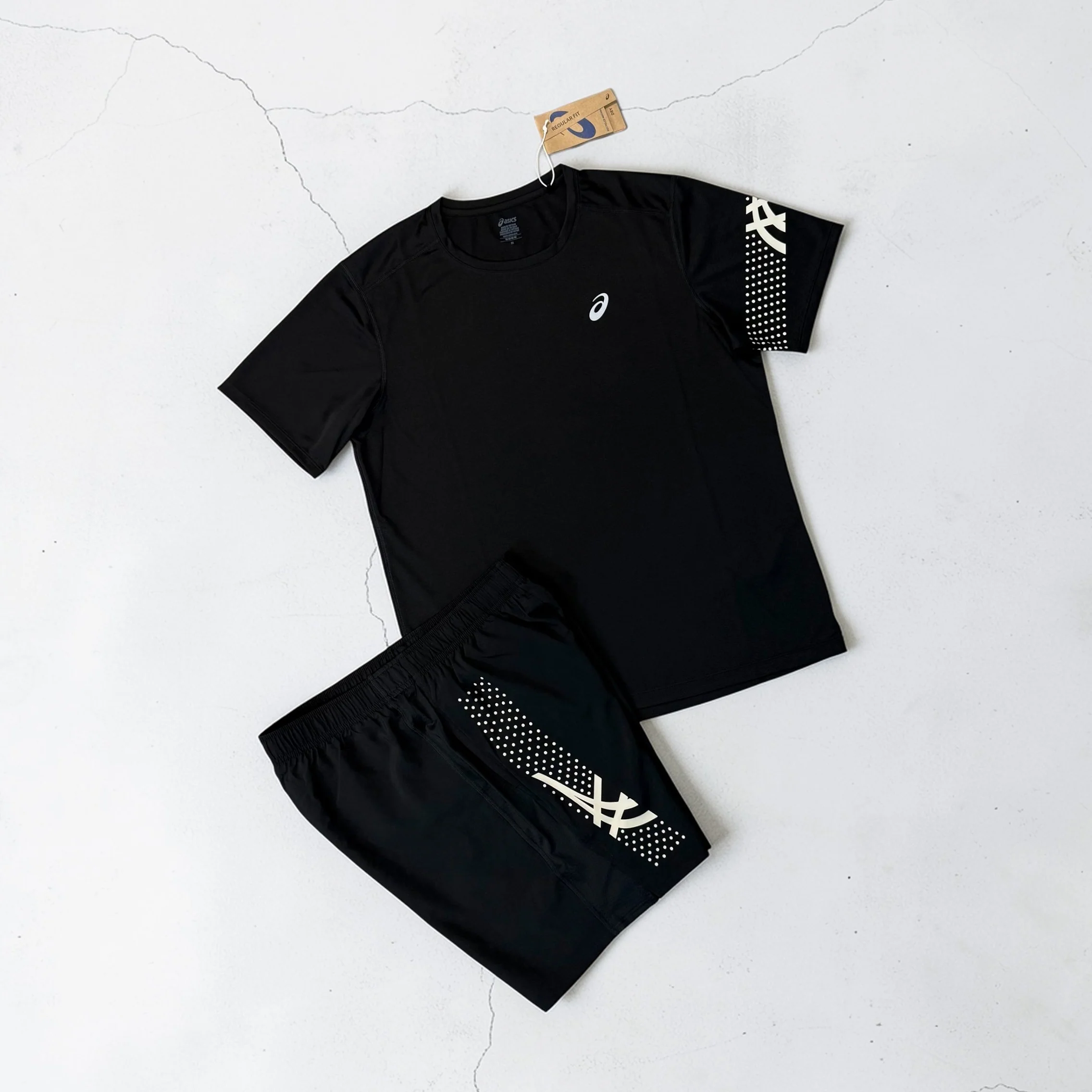 ASICS ICON WINDRUNNER, T-SHIRT AND SHORTS 3PC SET - BLACK (Japan sizing) - Image 2